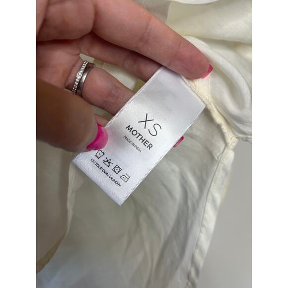 NEW Mother Breeze Yoke Embroidered Cotton Blend Blouse White Size: Extra Small - Picture 6 of 8